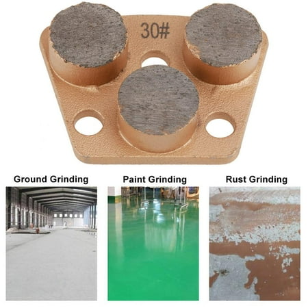 Strong and Durable for Grinder Grit 30,All Concrete Grinding Machines 3 Holes 3 Round Smooth Surface Teeth Trapezoid Diamond Concrete Grinding Disc Pad Diamond Grinding Pad
